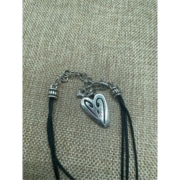Brighton Brazilian Heart Layered Necklace Three Strand Black Cord Retired 18" - Picture 3 of 10